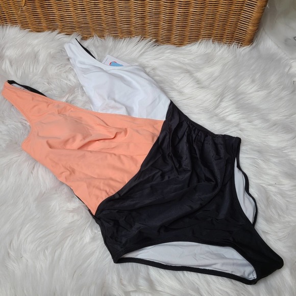 Color block one-pice swimsuit Sz M - Picture 5 of 13